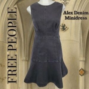 FREE PEOPLE Alex Tailored Stretch-Denim Exposed Seam Mini Dress/10R NWT